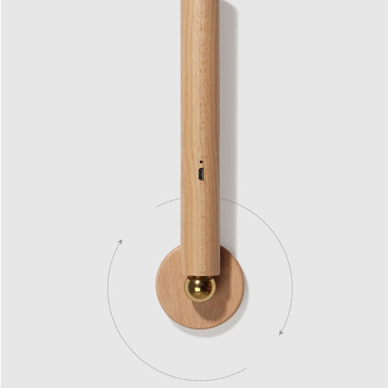 Applique murale moderne en bois rotatif 360° Unix