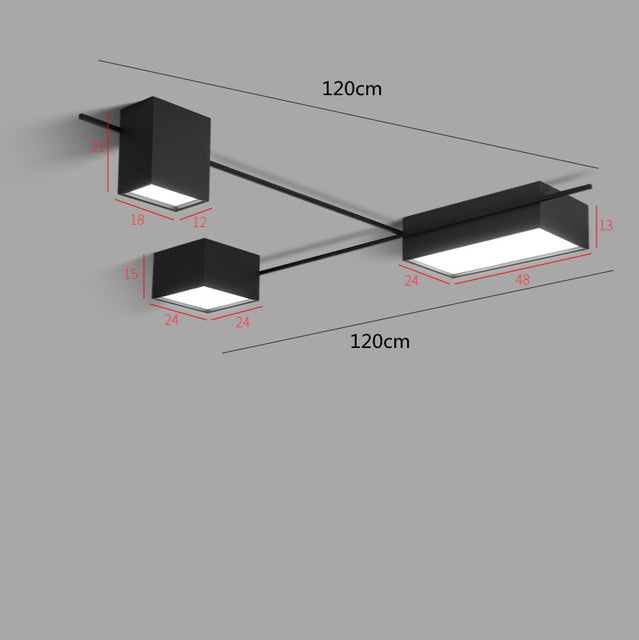 Alani industrial geometric LED ceiling lamp