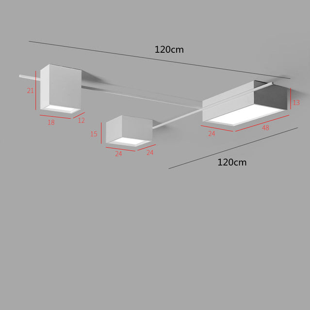 Plafonnier design LED industriel géométrique Alani