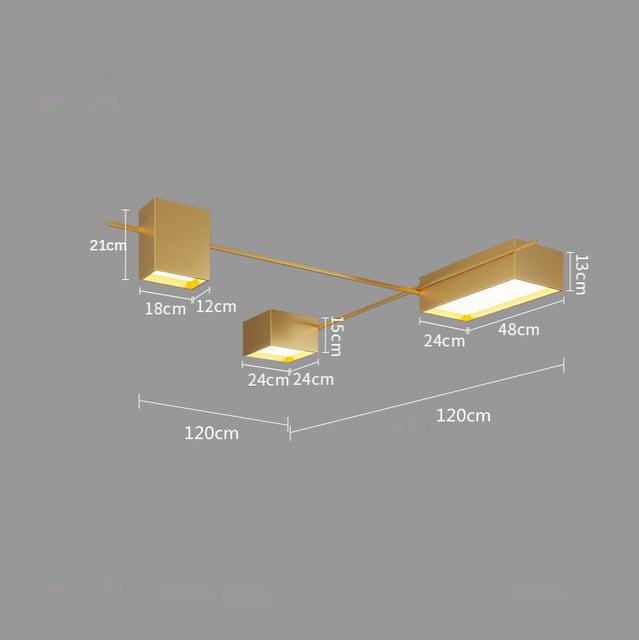 Alani industrial geometric LED ceiling lamp