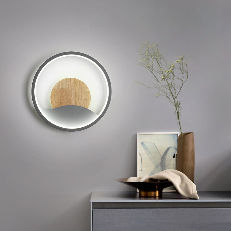 Applique murale design LED ronde avec anneau lumineux Globe