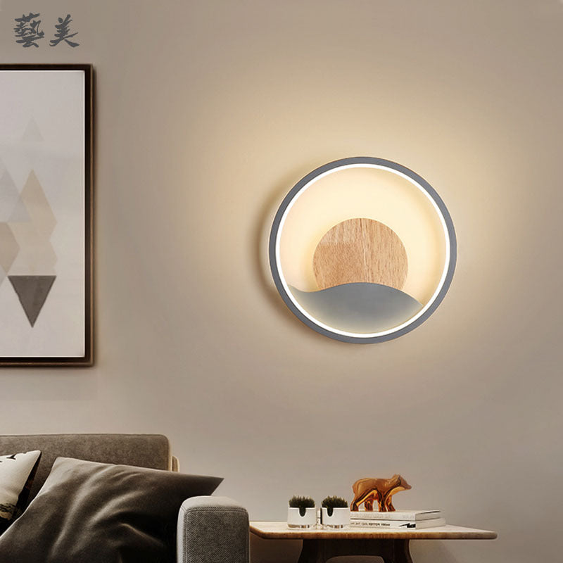 Applique murale intérieure ronde lunaire LED moderne • Luminaires Tendance