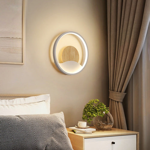 Lámpara de pared design LED redonda con anillo de luz Globe