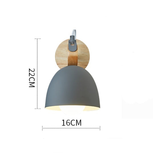 Lámpara de pared moderna con soporte de madera nórdica Lyra