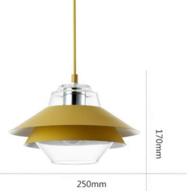 pendant light industrial LED double lampshade colored Armel