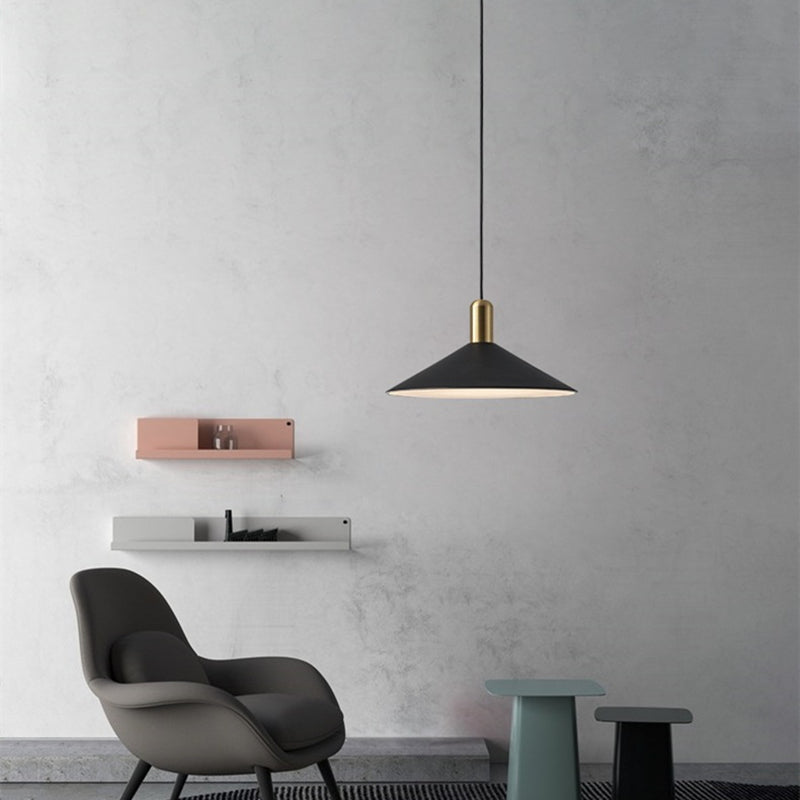 Suspension moderne LED avec abat-jour plat Sidonia