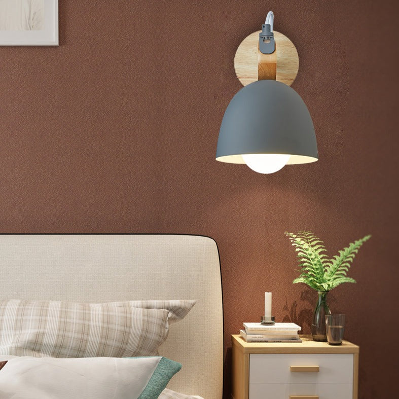 Lámpara de pared moderna con soporte de madera nórdica Lyra