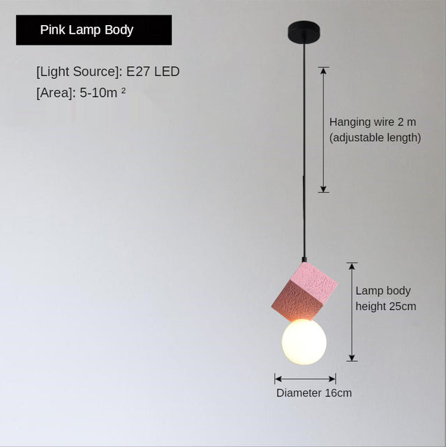 Suspension moderne LED en bloc de résine Wayne