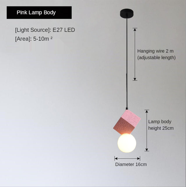 Lámpara de suspensión moderno bloque de resina LED Wayne