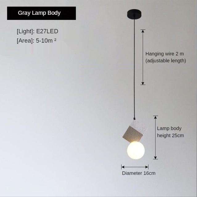 Suspension moderne LED en bloc de résine Wayne
