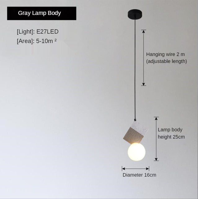 Lámpara de suspensión moderno bloque de resina LED Wayne
