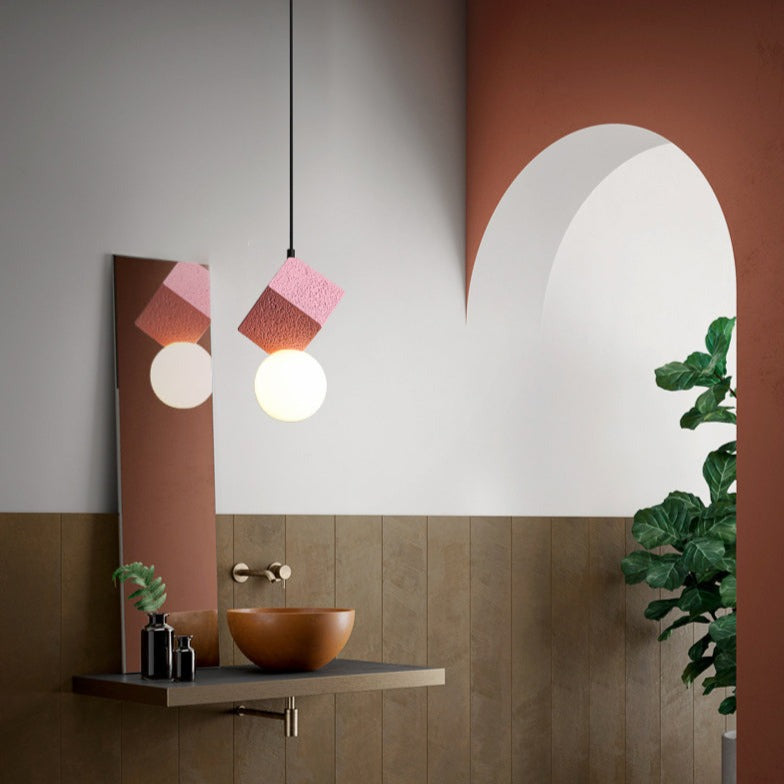 Suspension moderne LED en bloc de résine Wayne