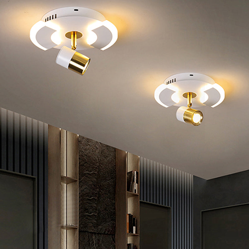 Plafonnier design LED avec base ronde lumineuse en métal Abby