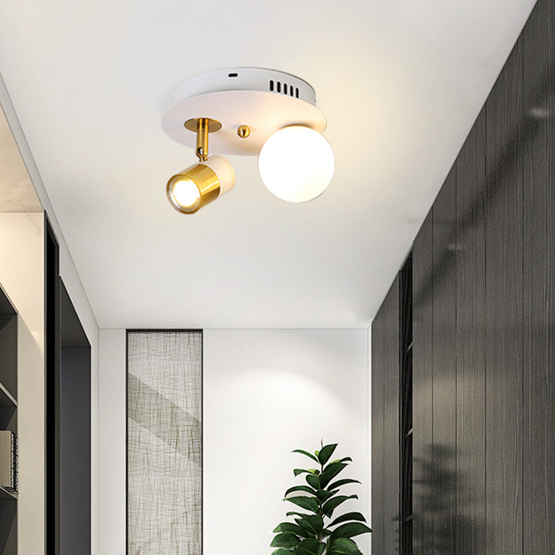 Plafonnier design LED avec base ronde lumineuse en métal Abby