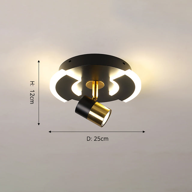 Plafonnier design LED avec base ronde lumineuse en métal Abby