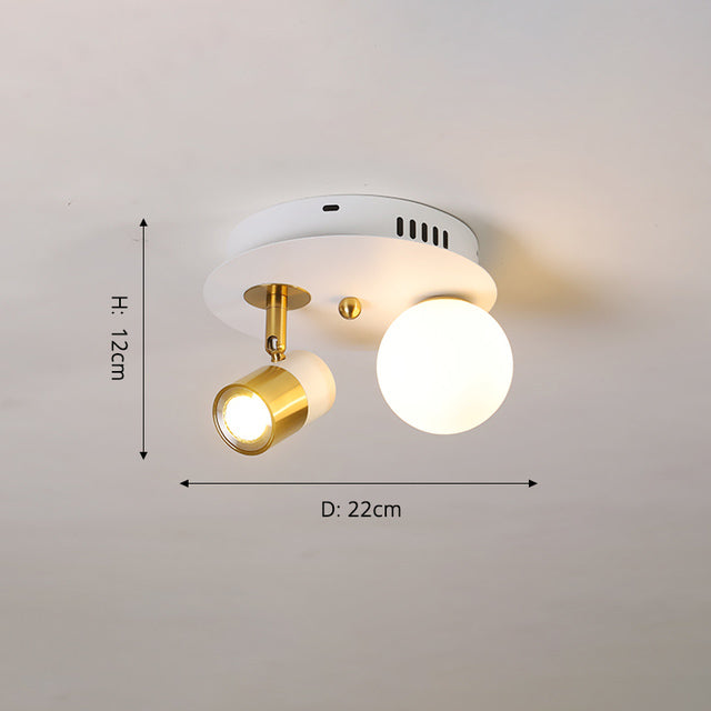 Plafonnier design LED avec base ronde lumineuse en métal Abby