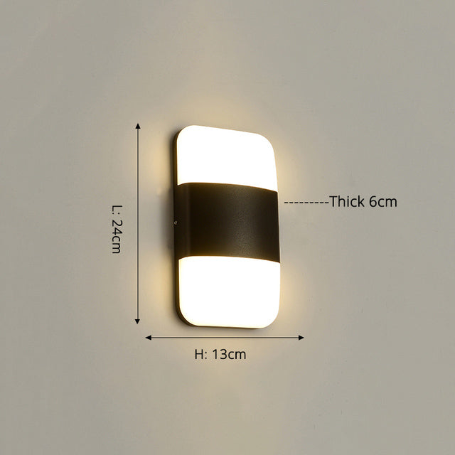 Rwan Lámpara de pared exterior moderna y resistente al agua