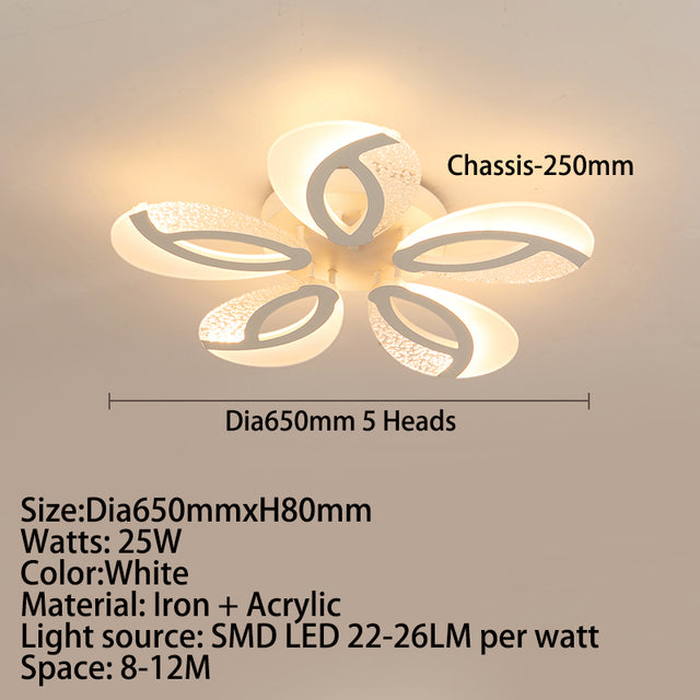 Lámpara de techo LED moderna Jalen con forma de flor de acrílico