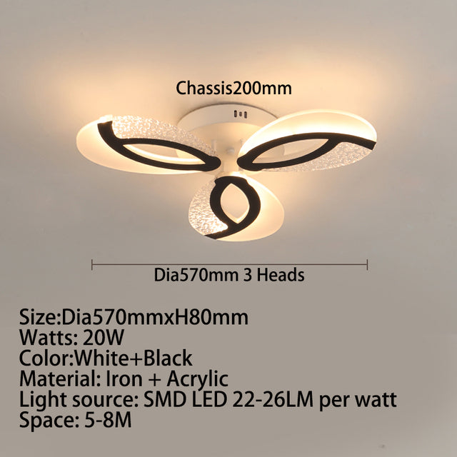 Plafonnier moderne LED en forme de fleur acrylique Jalen