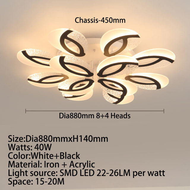 Jalen modern acrylic flower-shaped LED ceiling light