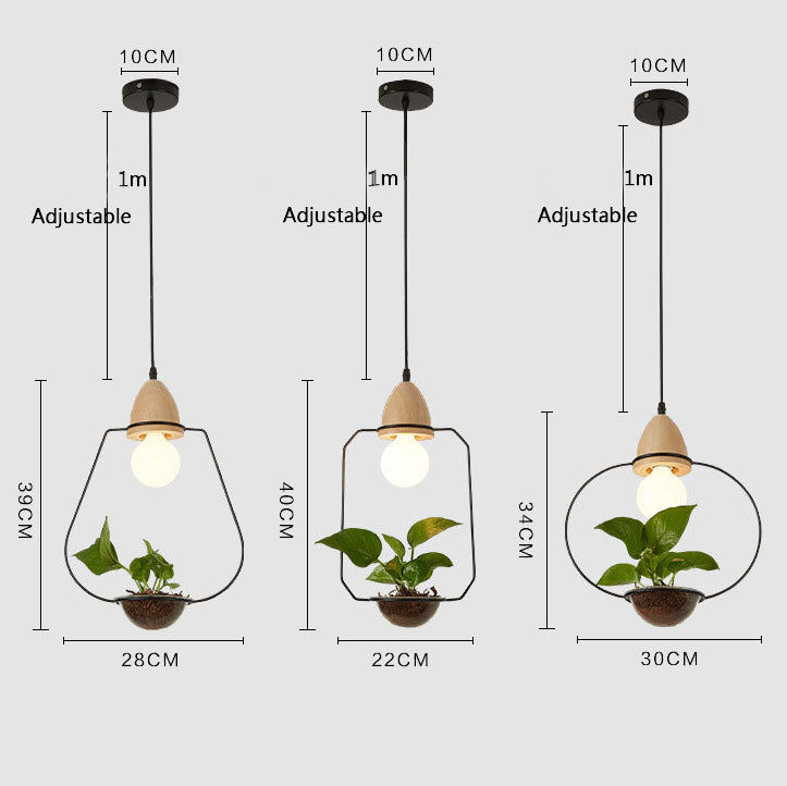 pendant light LED art deco with Mira plants