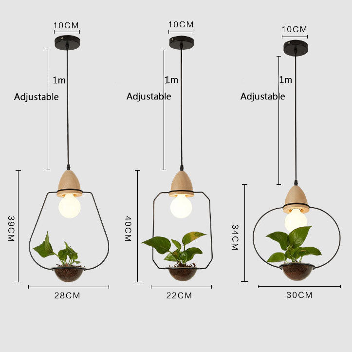 Suspension LED art déco avec des plantes Mira
