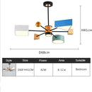 Lustre moderne LED avec abat-jour géométrique coloré Fresia
