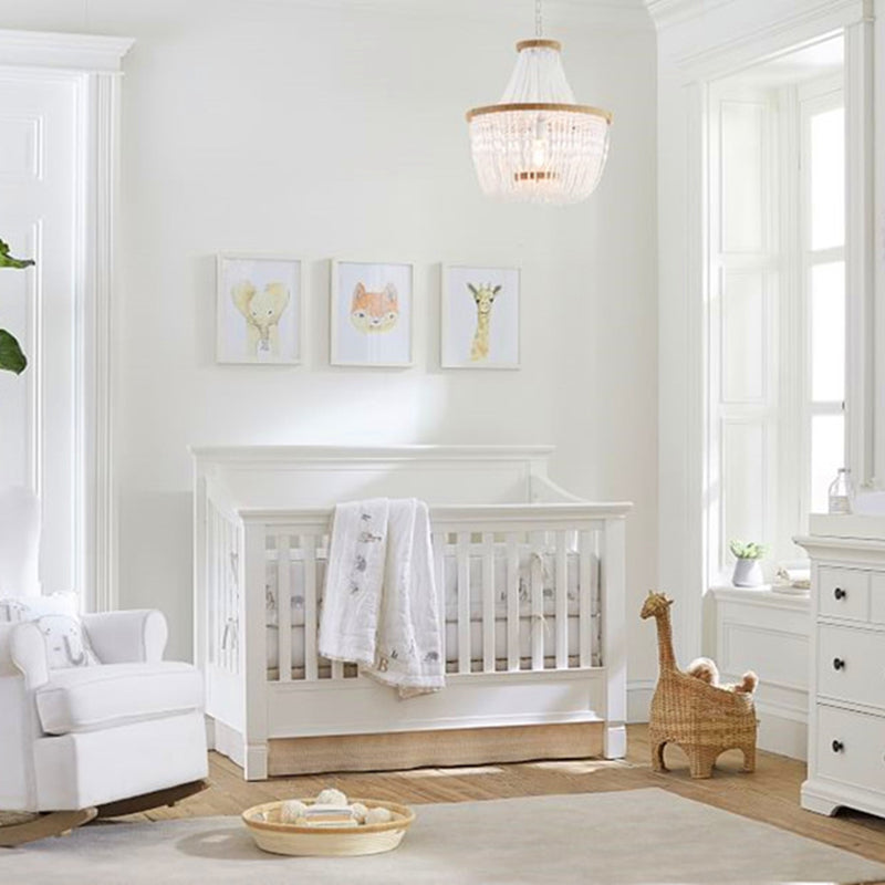Lustre scandinave style corbeille avec perles enfilées Brunissende