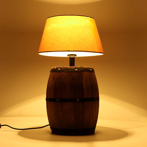 Vintage barrel-shaped bedside lamp Rope