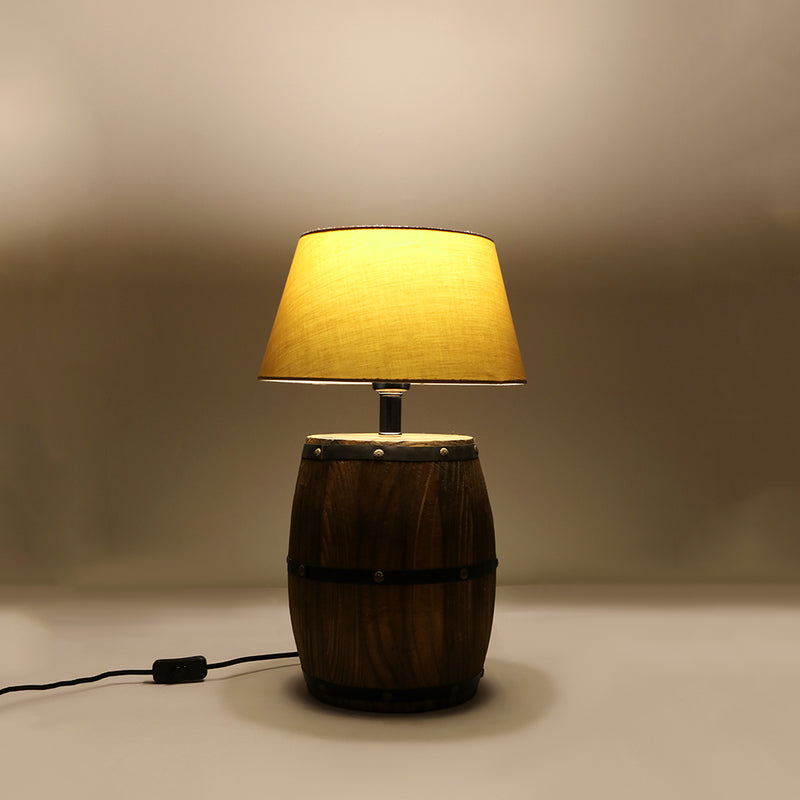 Vintage barrel-shaped bedside lamp Rope