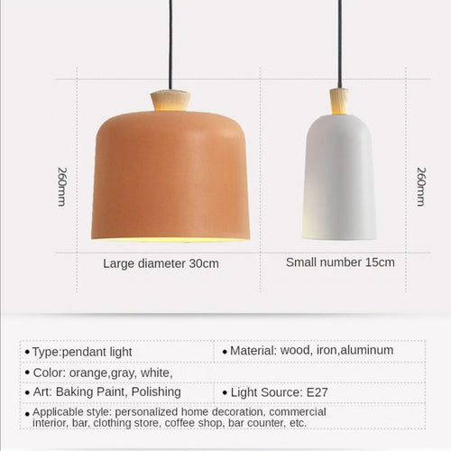 Suspension scandinave avec abat-jour en métal et bois Maloe
