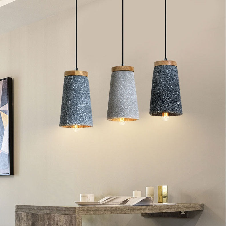 pendant light LED design with lampshade in cement Marta