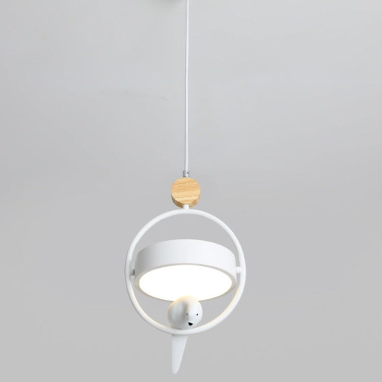 Suspension design LED avec petit oiseau suspendu Bessie
