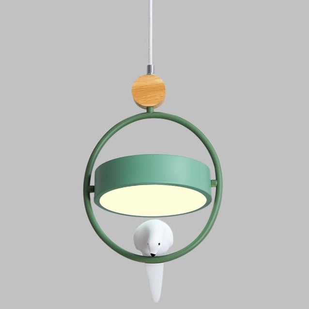 Suspension design LED avec petit oiseau suspendu Bessie