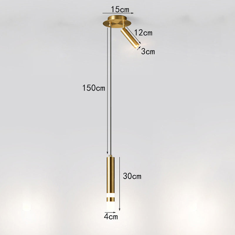 Lámpara de suspensión design Tubo de luz LED dorado o negro Amias