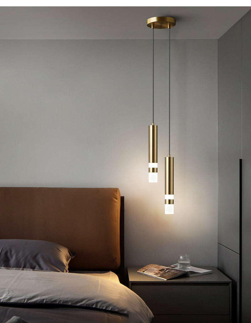 pendant light design LED tube light gold or black Amias