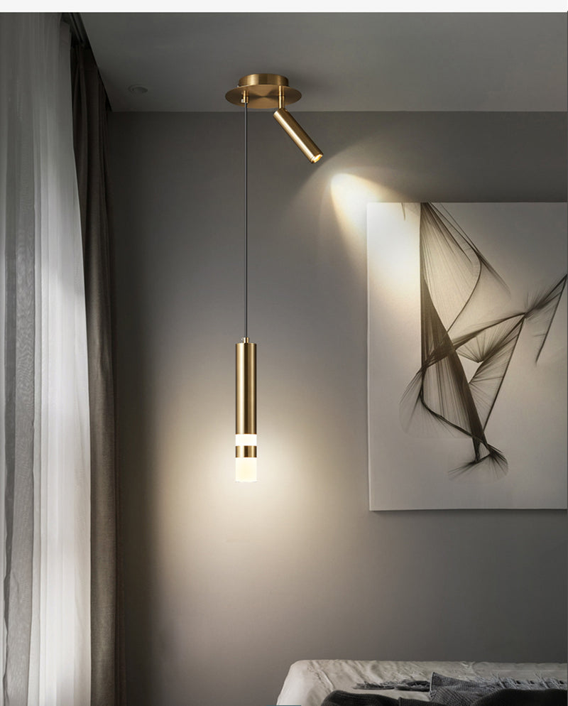 pendant light design LED tube light gold or black Amias