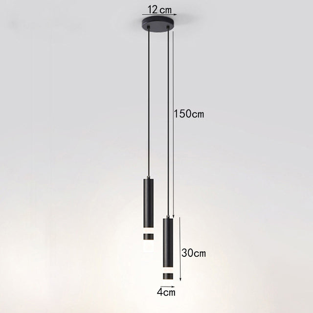 Design chandelier LED tube light gold or black Amias