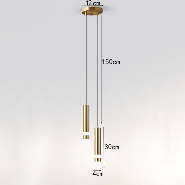 Design chandelier LED tube light gold or black Amias