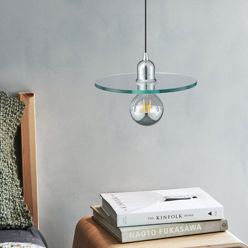 Suspension design avec abat-jour plat en verre Aiden