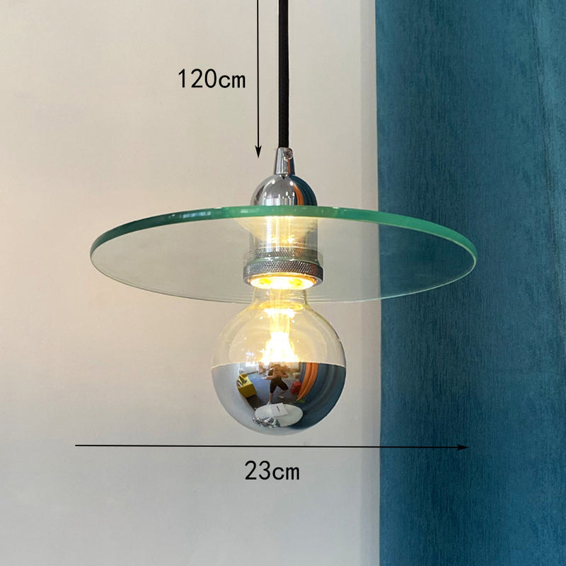 Suspension design avec abat-jour plat en verre Aiden