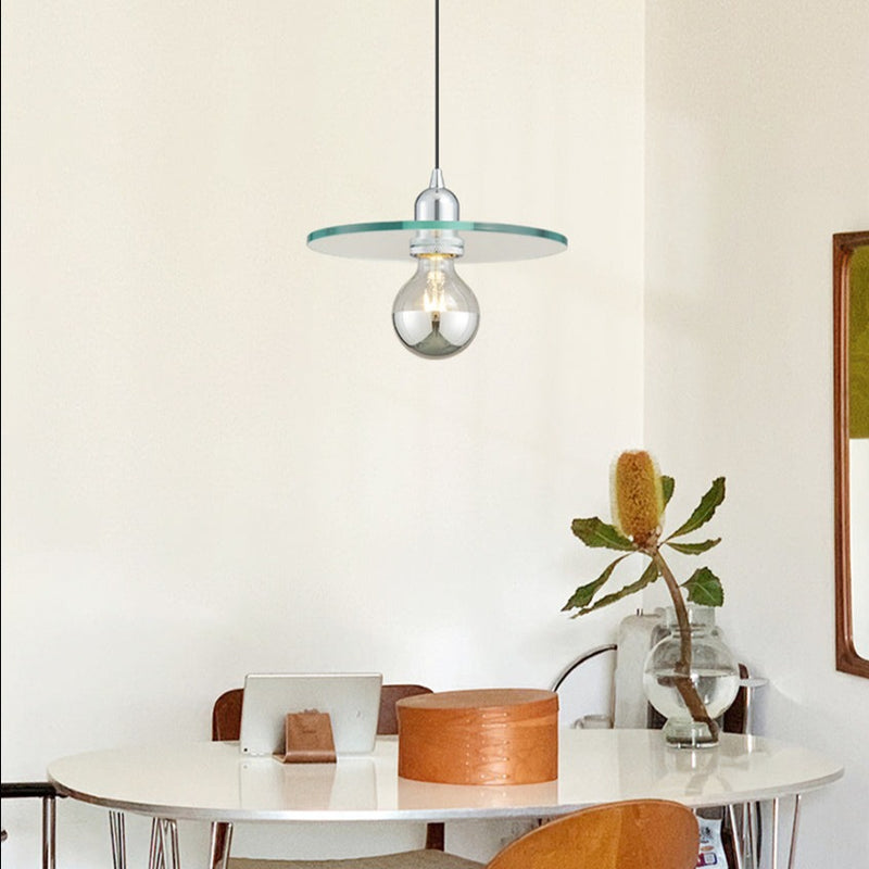 Suspension design avec abat-jour plat en verre Aiden