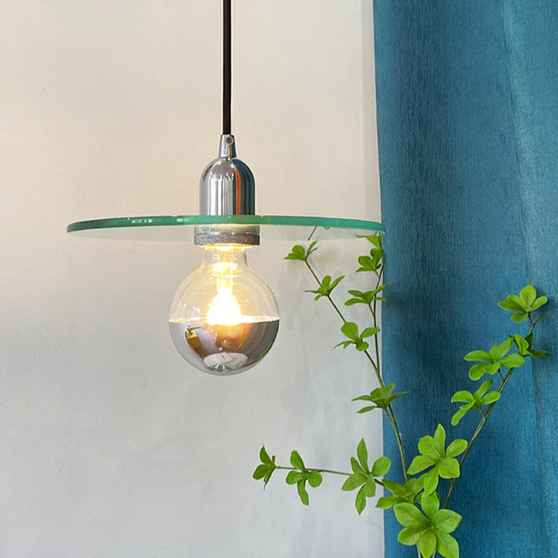 Suspension design avec abat-jour plat en verre Aiden