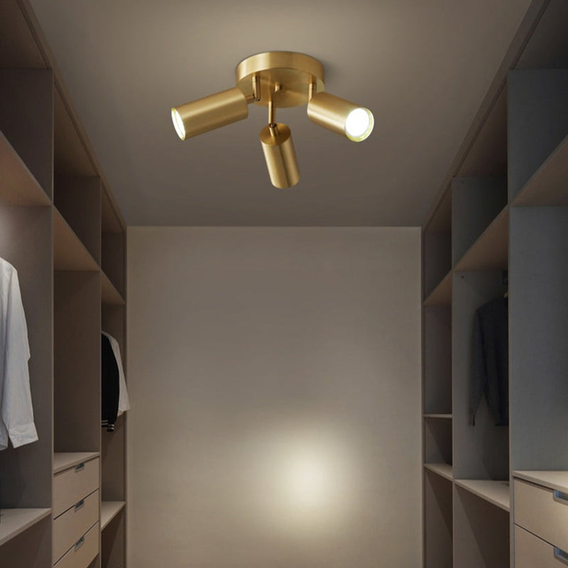 Modern ceiling lamp with multiple Spotlights gold-plated and adjustable Finn