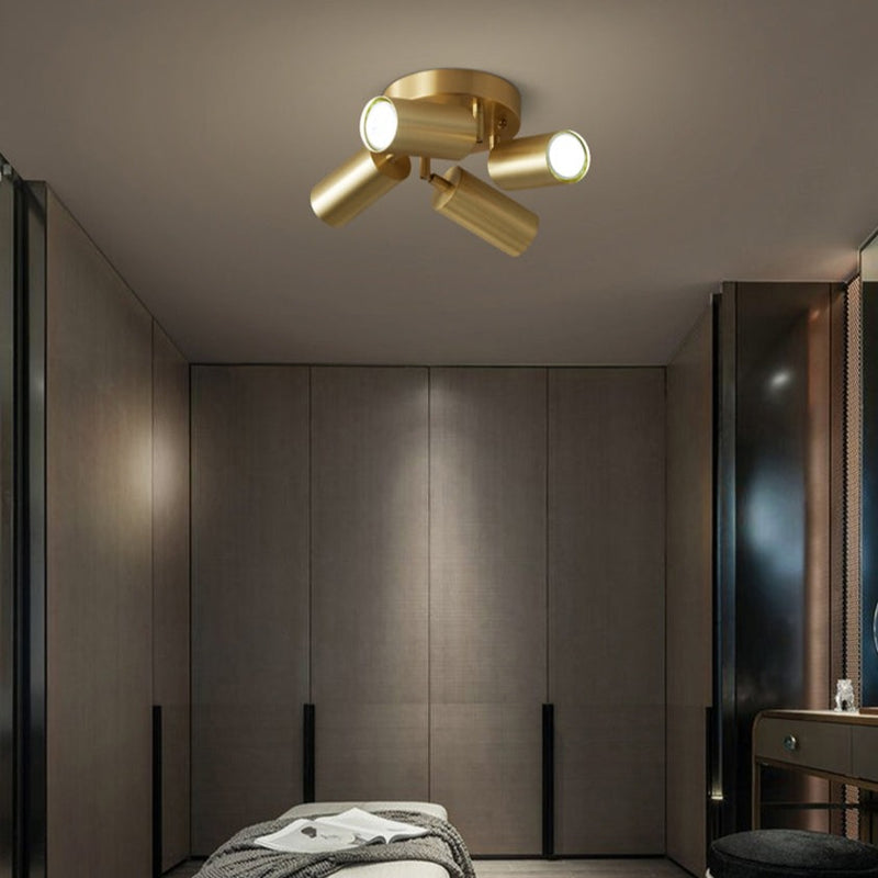 Modern ceiling lamp with multiple Spotlights gold-plated and adjustable Finn