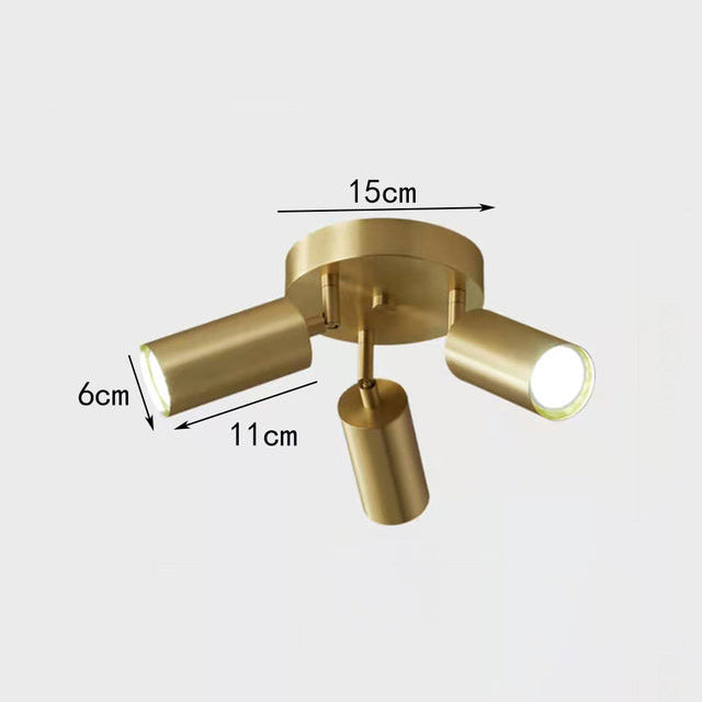 Modern ceiling lamp with multiple Spotlights gold-plated and adjustable Finn