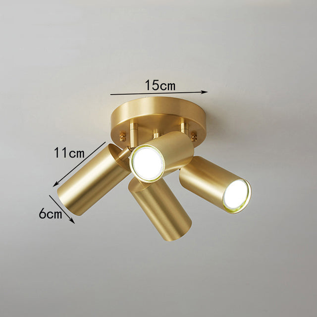 Moderna lámpara de techo con múltiples puntos ajustables bañados en oro Finn