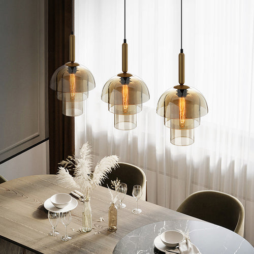 Suspension moderne avec plusieurs dômes en verre Rowan - vue 5 sur 9