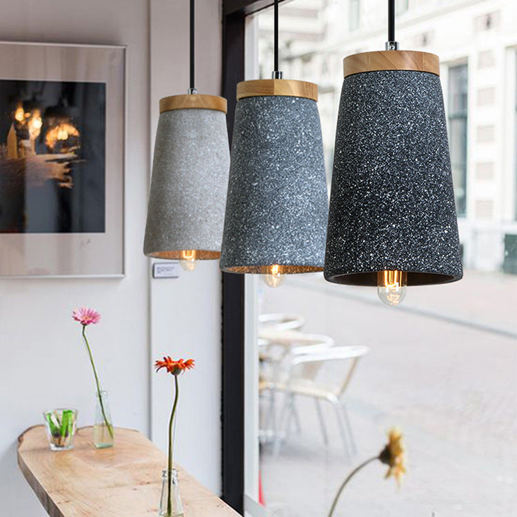 pendant light LED design with lampshade in cement Marta