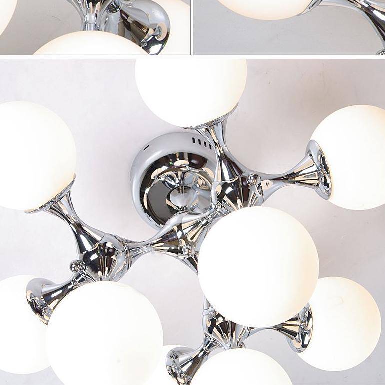 Plafonnier chromé à LED style molécule moderne - vue 4 sur 5